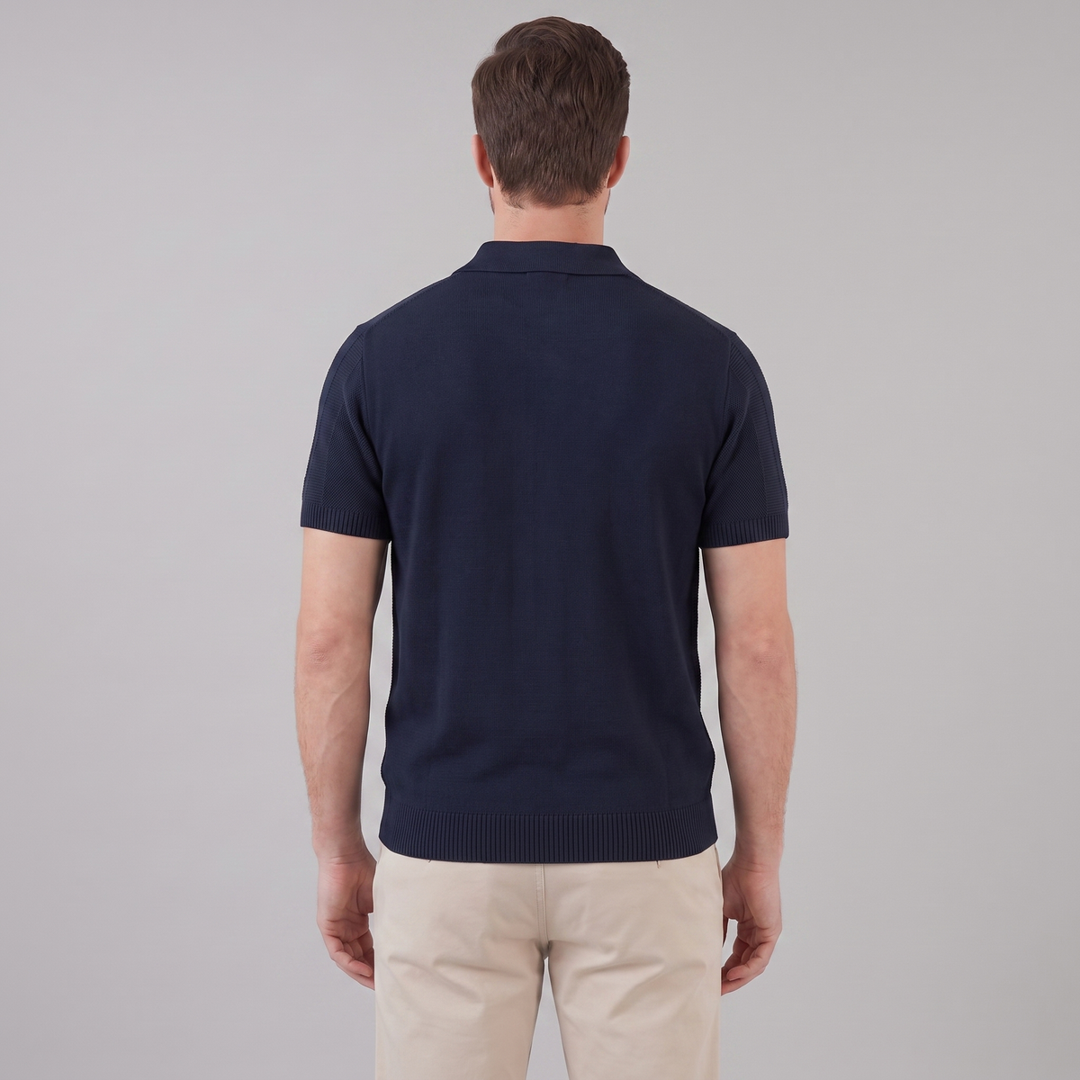 Poloshirt Heren Open Knit Casual Zomer