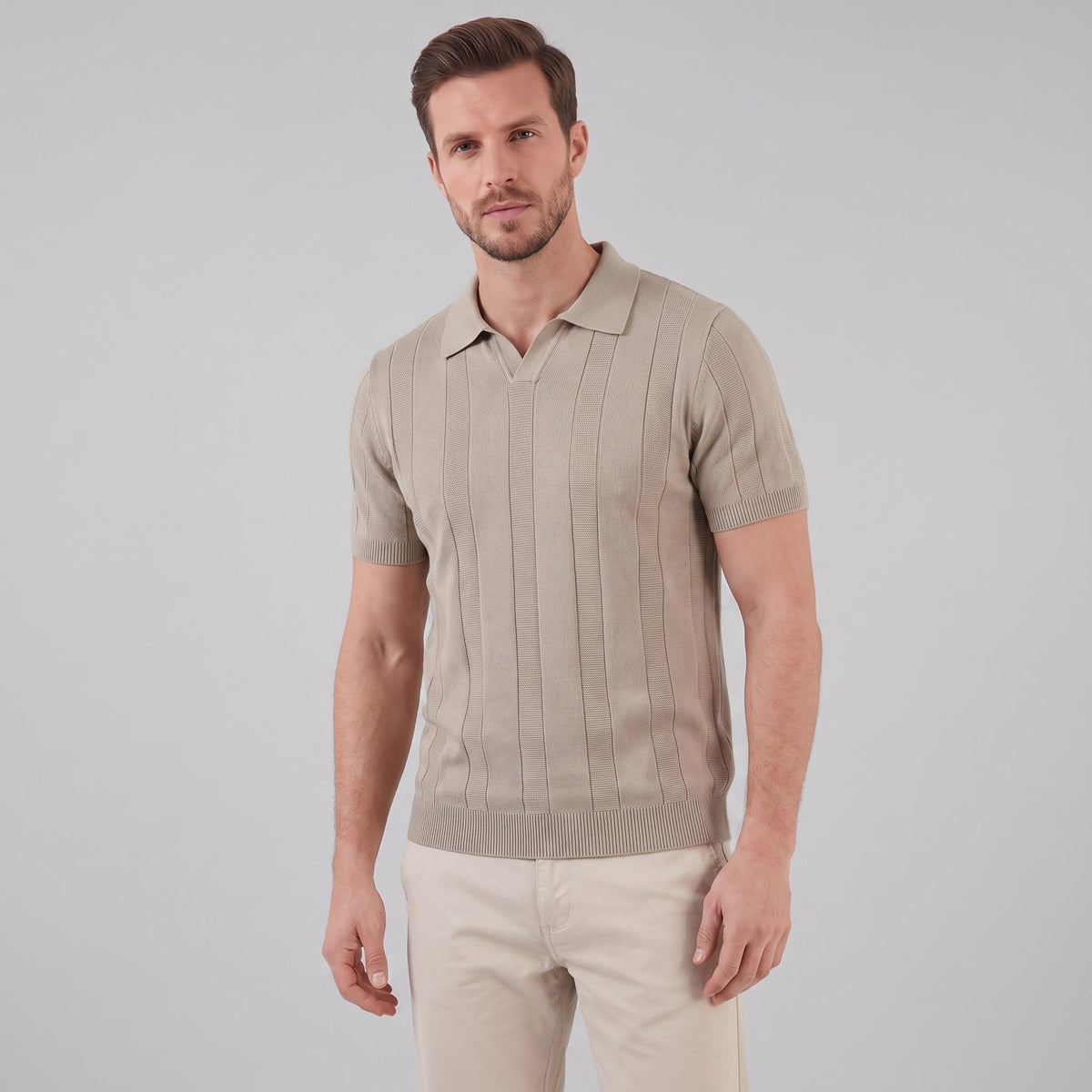 Poloshirt Heren Open Knit Casual Zomer
