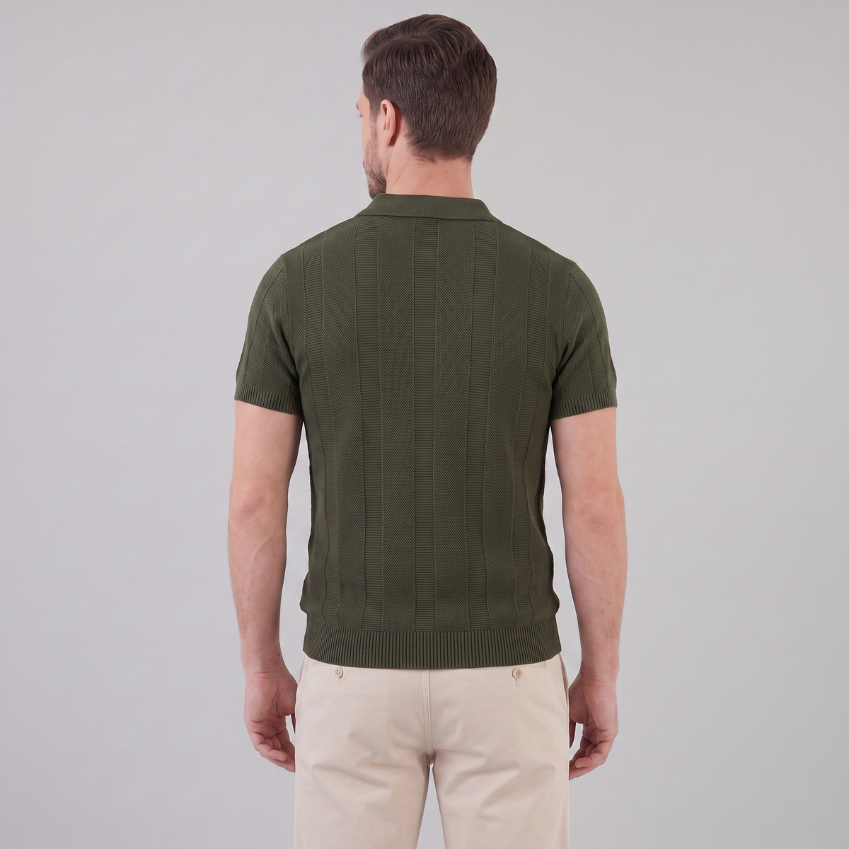 Poloshirt Heren Open Knit Casual Zomer