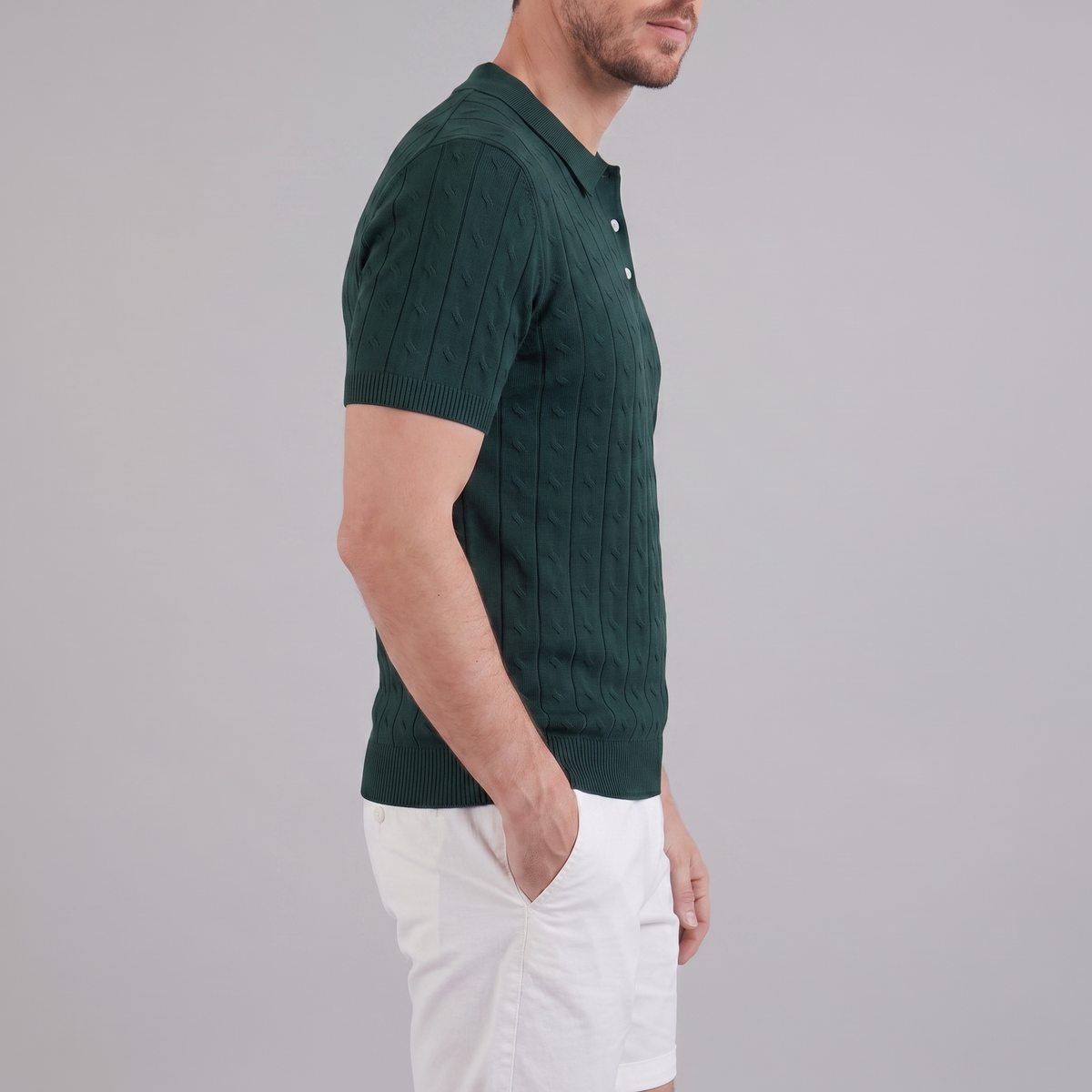 Poloshirt Heren Textured Knit Casual Zomer