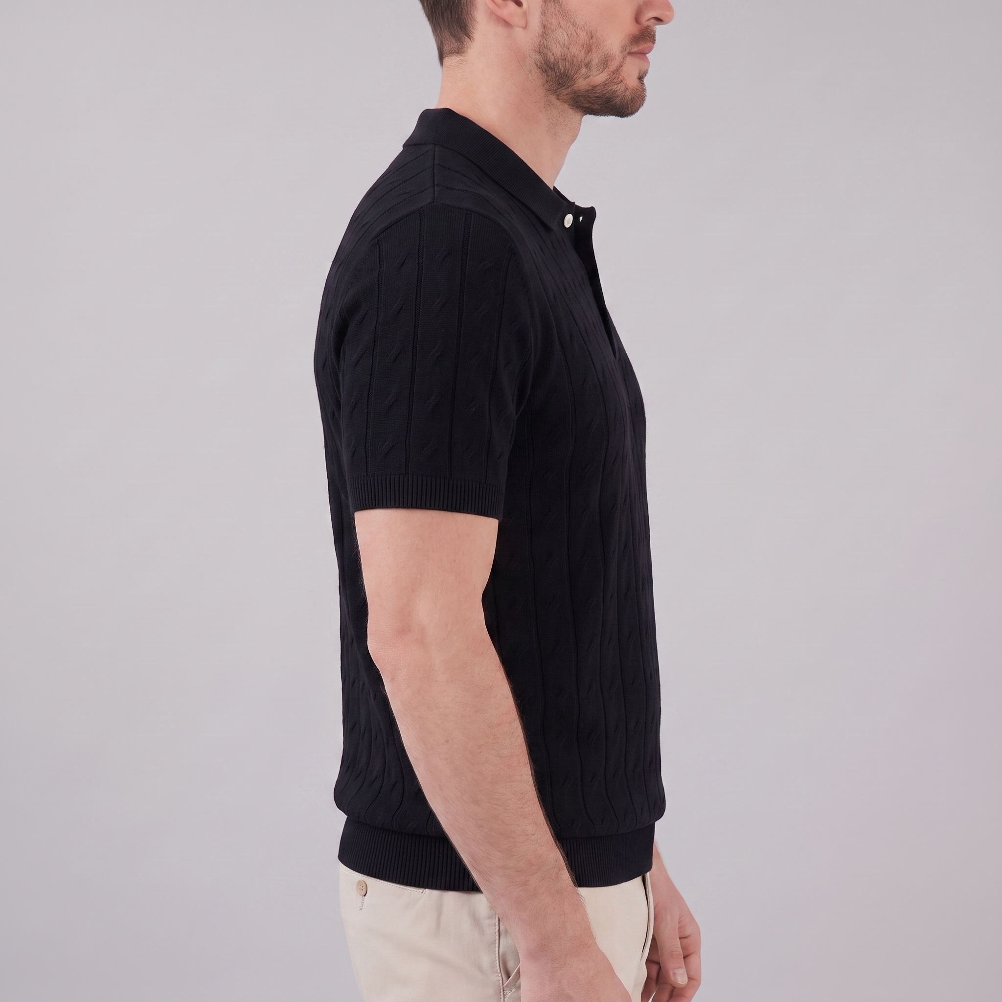 Poloshirt Heren Textured Knit Casual Zomer