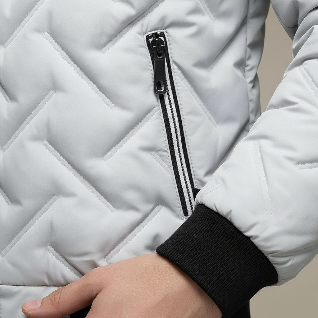 Puffer Jas voor Heren met Geometrisch Design en Lichtgewicht Vulling