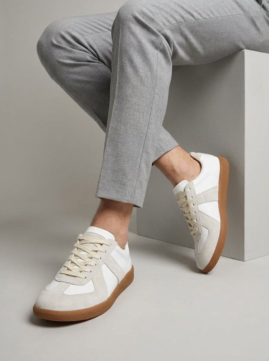 Retro Sneakers voor Heren met Suède en Leer voor een unieke stijl