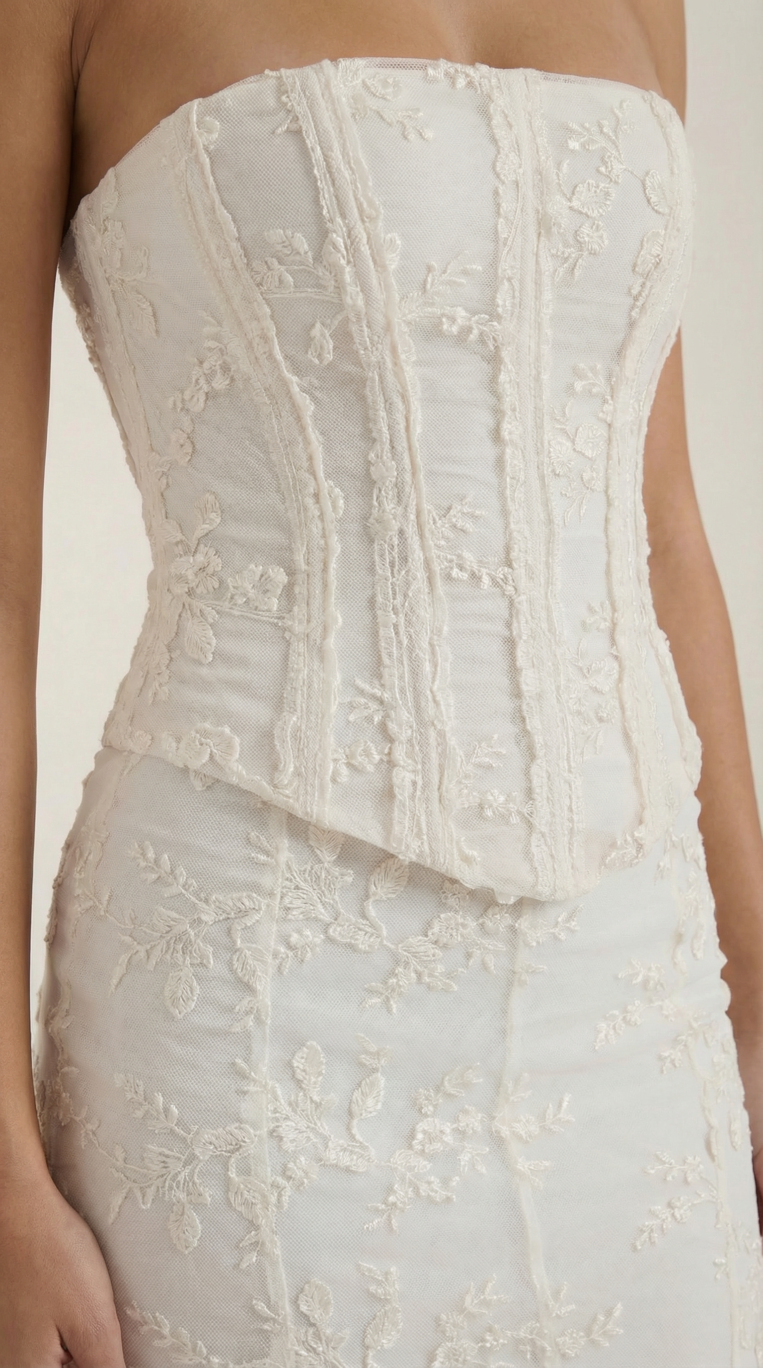 Maxi-jurk dames korsett stijl kant zeemeermin silhouet strapless