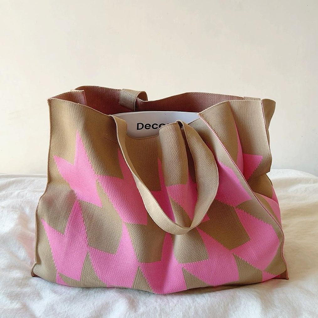 Shopper Tas Geometrisch Patroon Dames Casual Ruim