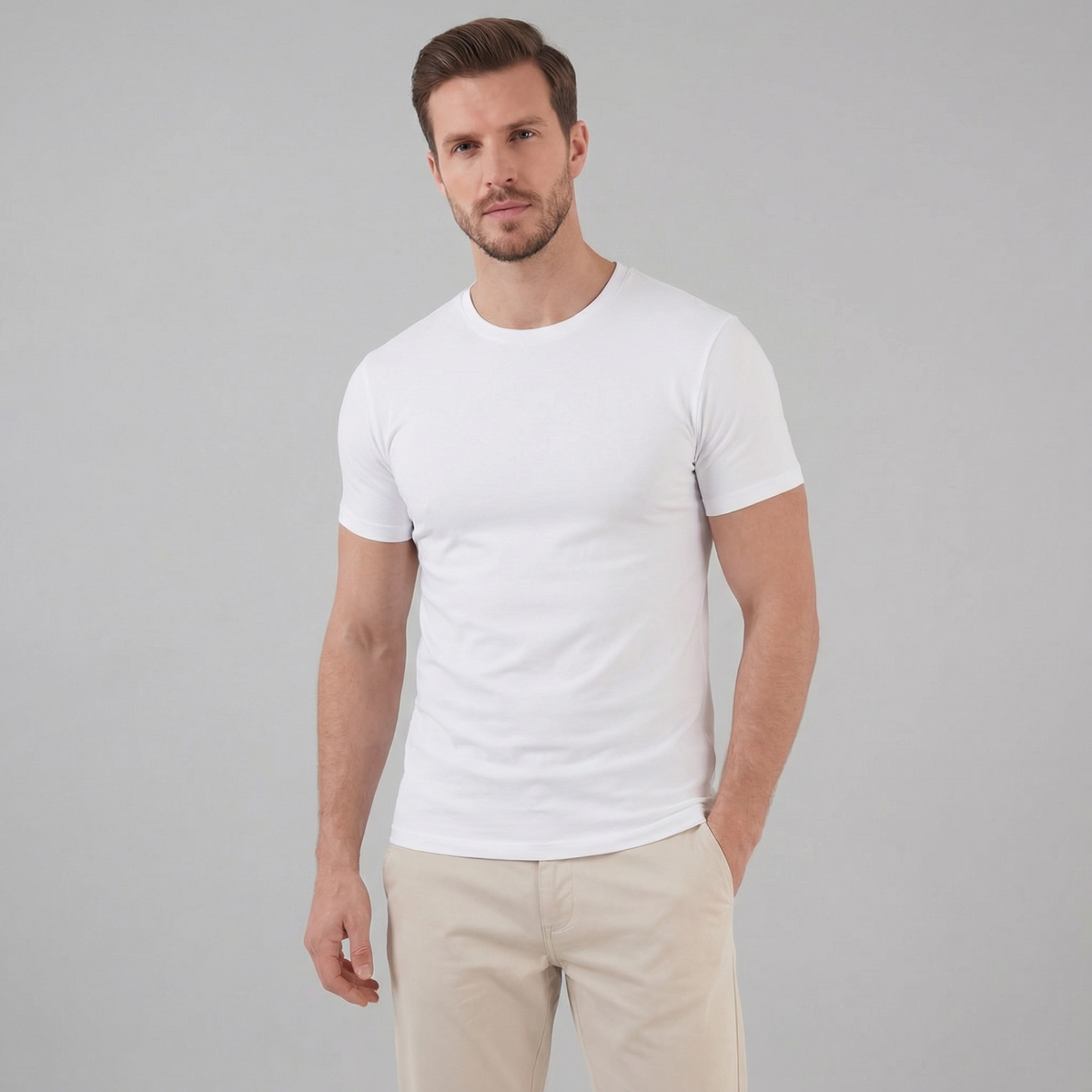 Slim Fit T-Shirt Heren Casual