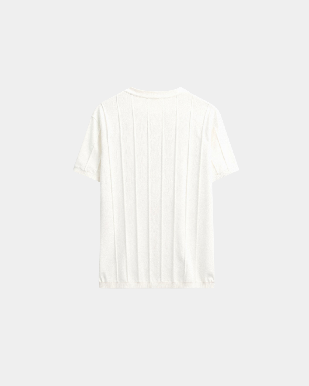 Slim Fit T-Shirt Heren Geribbeld Ronde Hals Casual