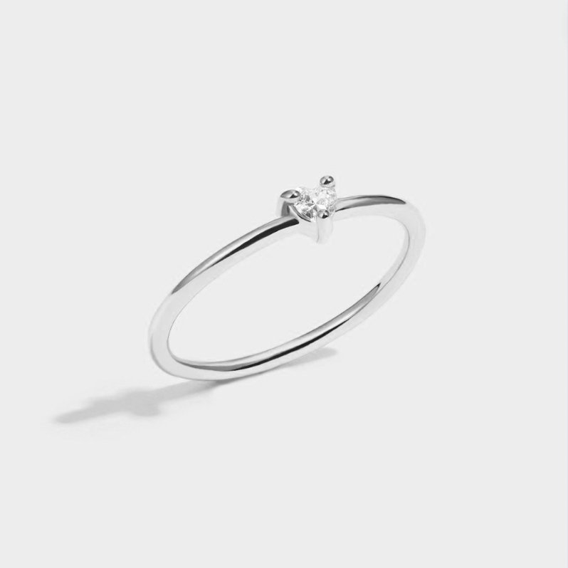 Verfijnde zirkonia ring met hartje