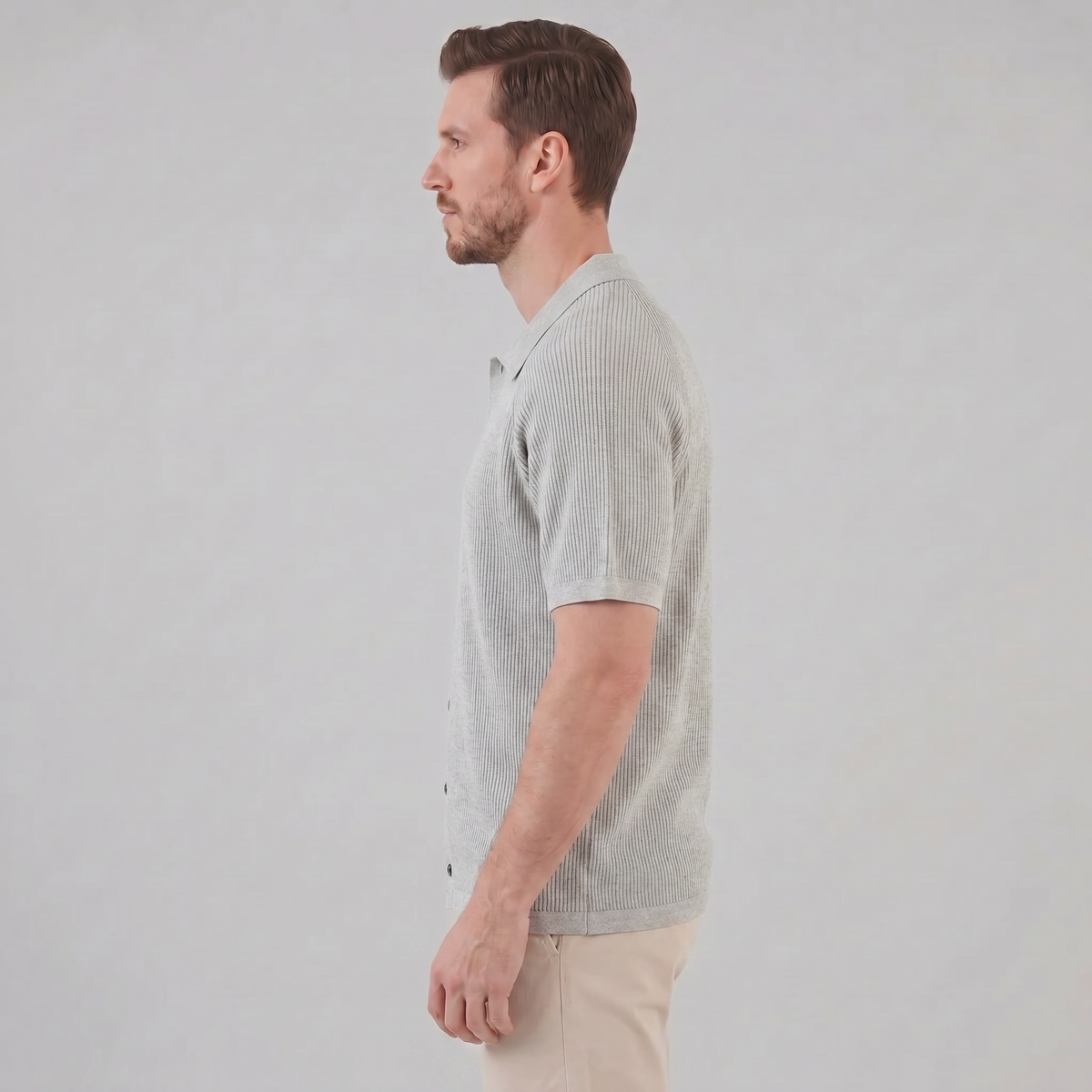 Smart Casual Polo Shirt Heren Lange Mouwen Button