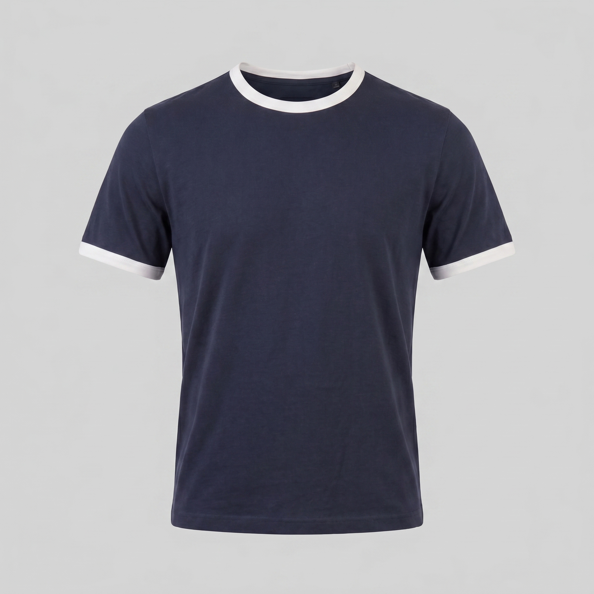 Smart Casual T-Shirt Heren Contrast Trim Crew Neck