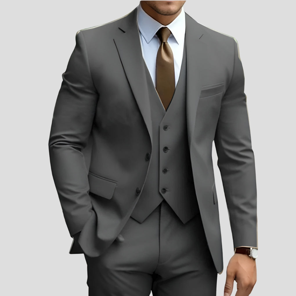 Stijlvol Drie Delig Pak voor Heren met Slim Fit en Elegante Pasvorm