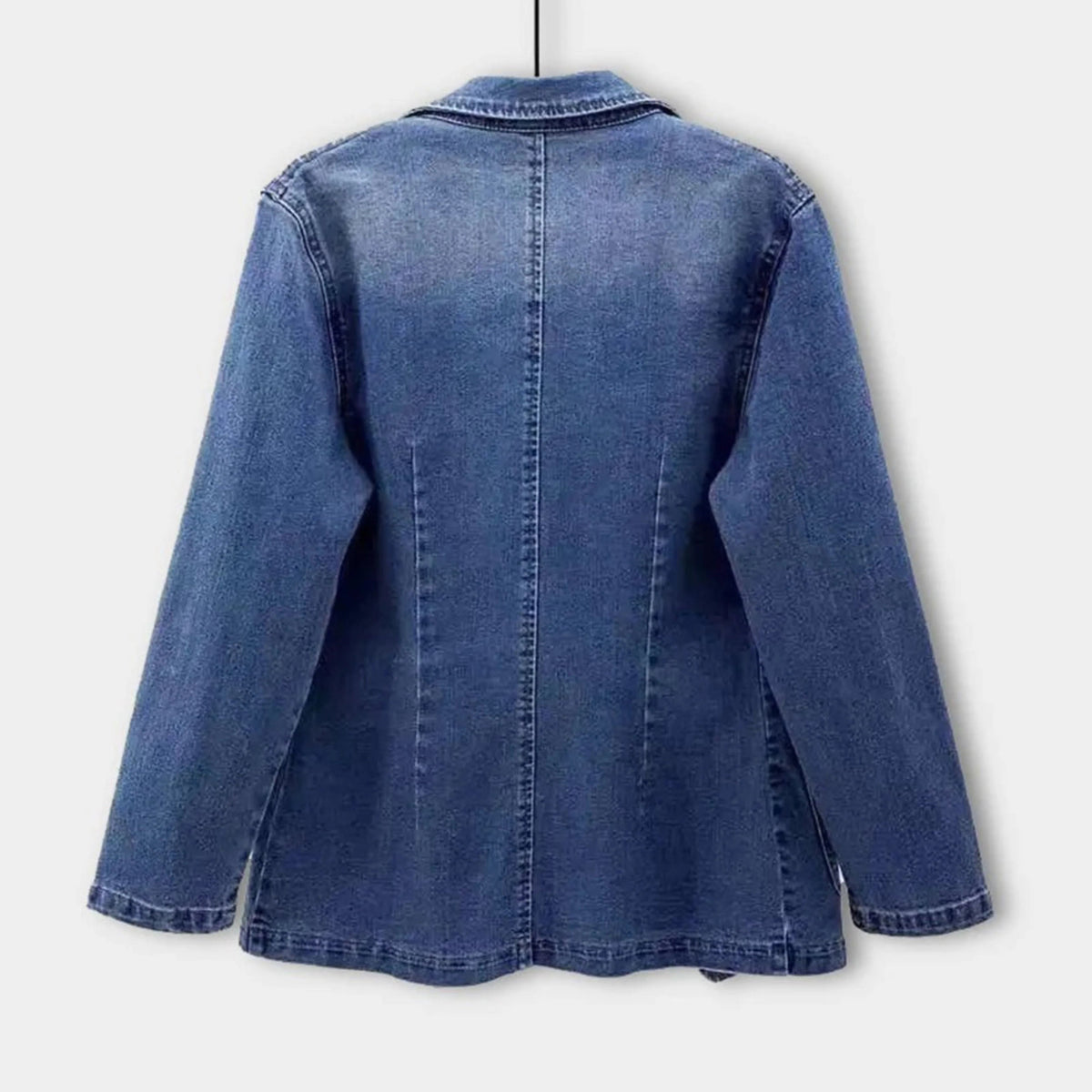 Stijlvolle Denim Blazer voor Dames met Pocket en Oversized Look