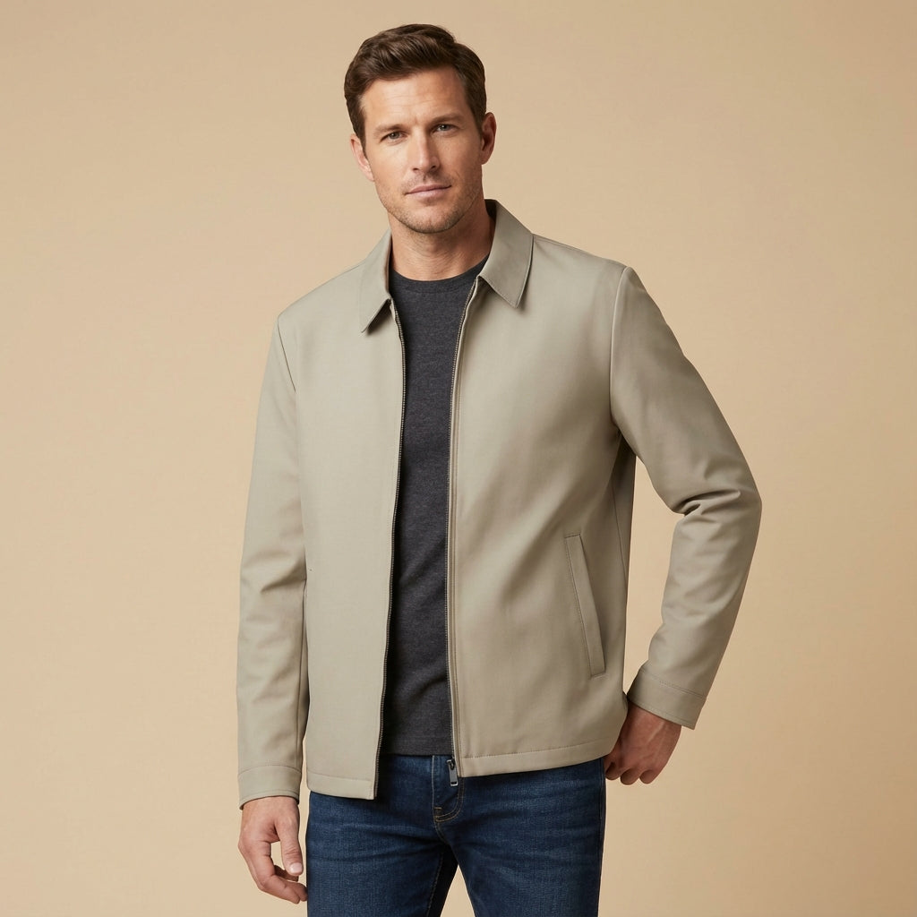 Stijlvolle Korte Jas voor Heren met Klassieke Kraag