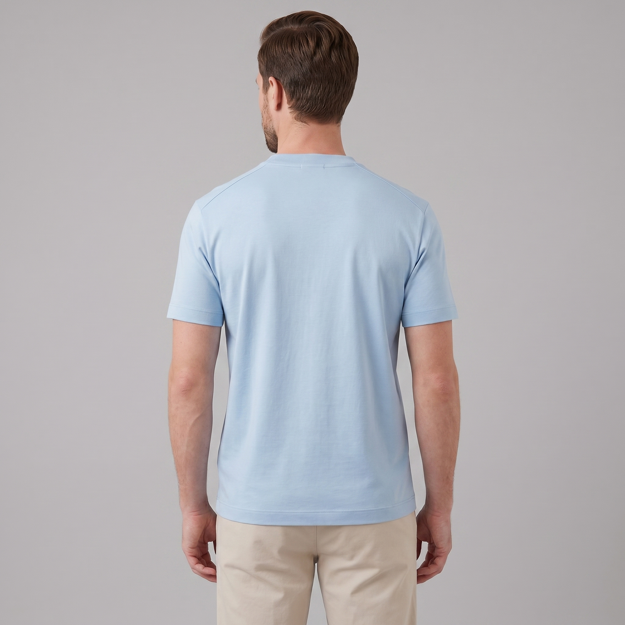 T Shirt Heren Crew Neck Katoen Casual