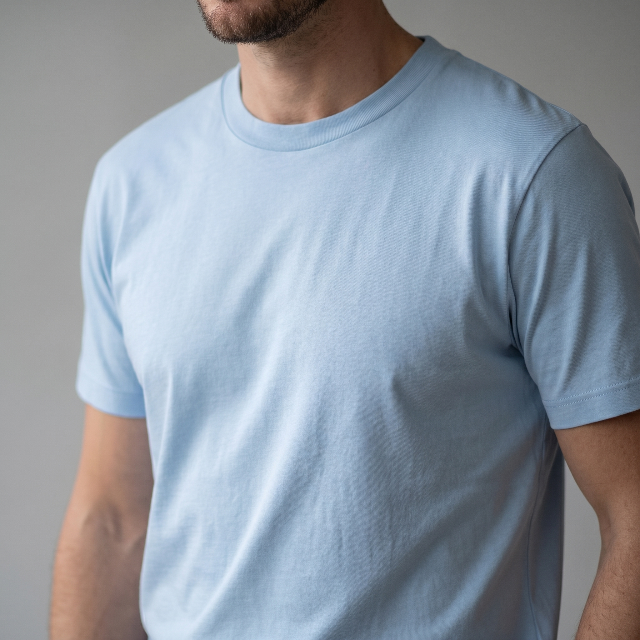 T Shirt Heren Crew Neck Katoen Casual