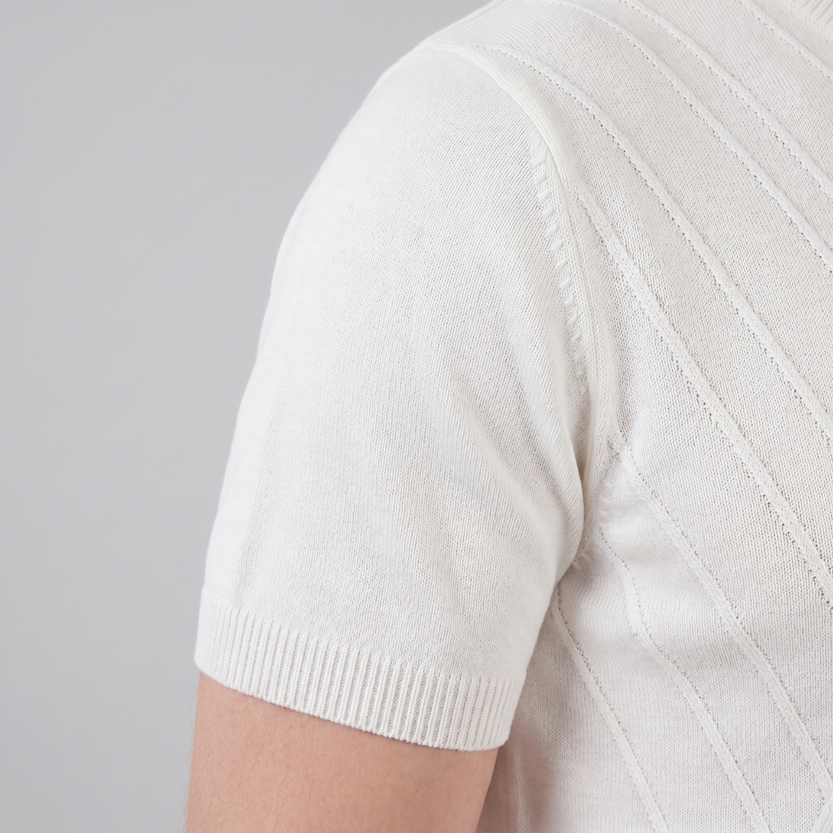 T-Shirt Heren Lange Mouwen Casual Textuur Crew Neck