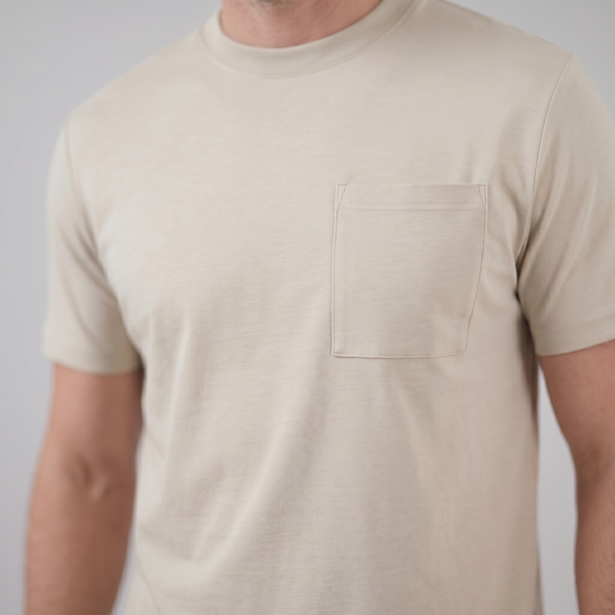 T-Shirt Heren Relaxed Fit Borststak Casual