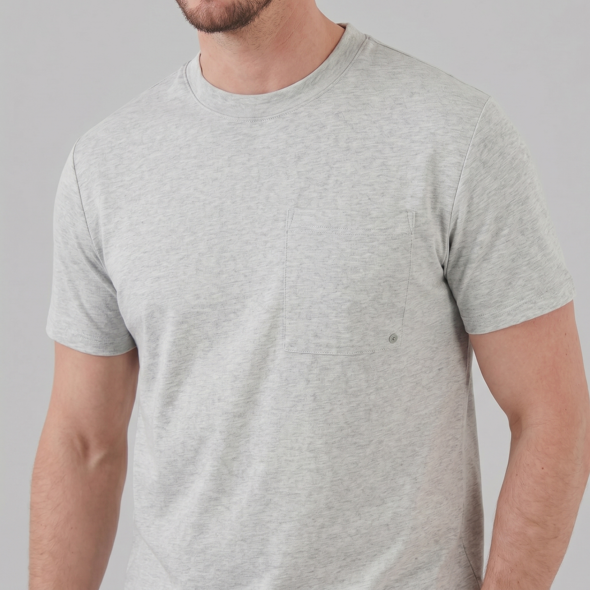 T-Shirt Heren Relaxed Fit Borststak Casual
