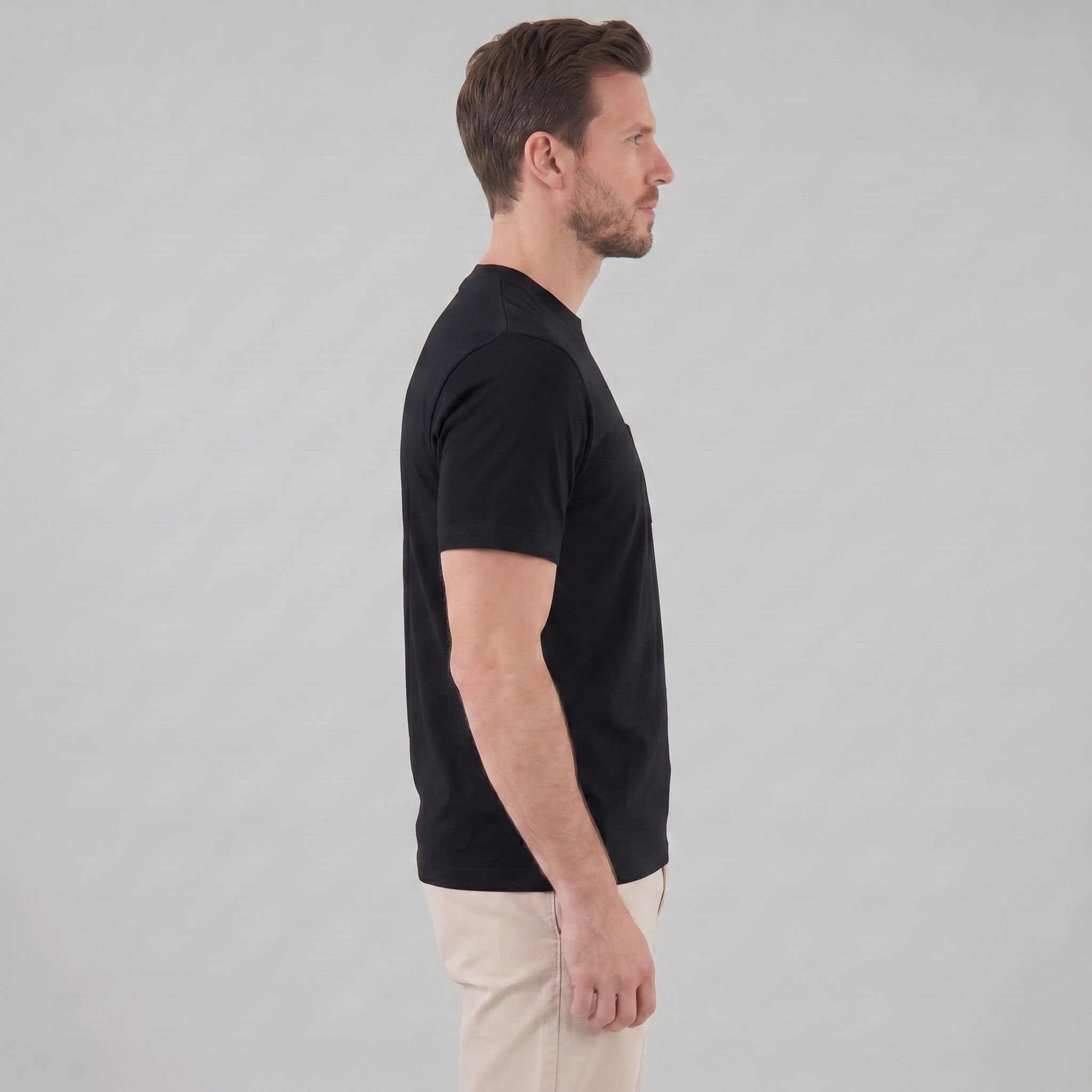 T-Shirt Heren Relaxed Fit Borststak Casual