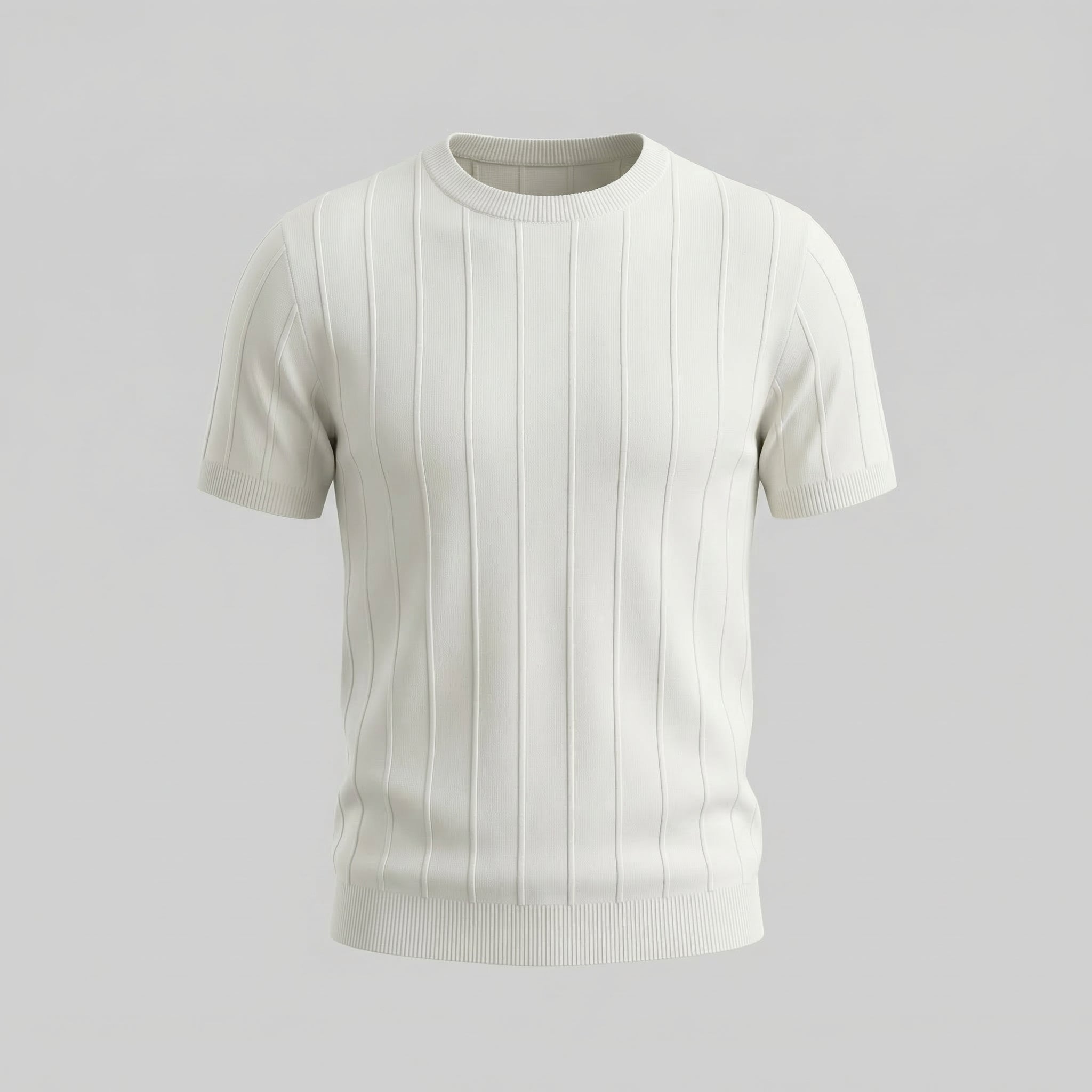T-Shirt Heren Rib Knit Casual Chic Lange Mouwen